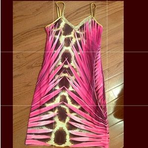Pink Party Mini Dress with Sparkly Neckless